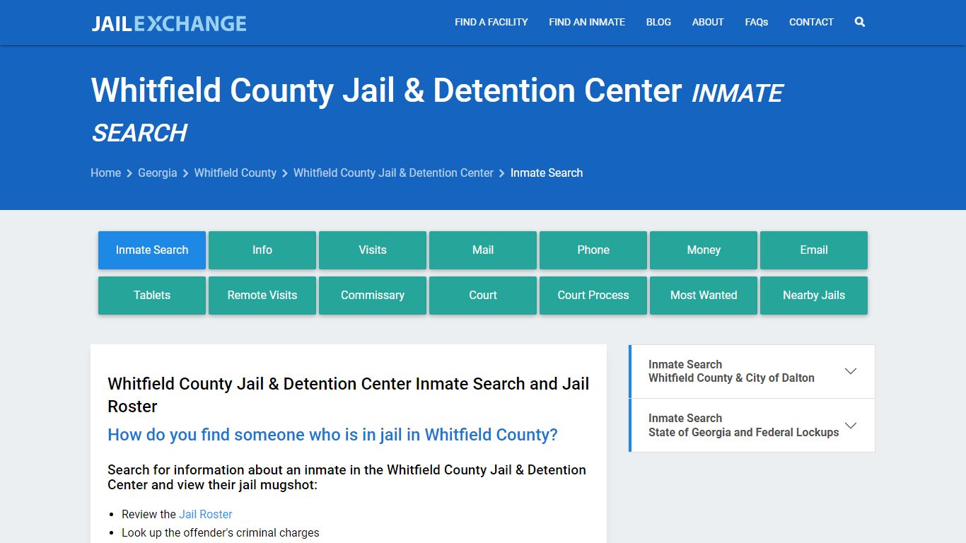 Whitfield County Jail & Detention Center Inmate Search